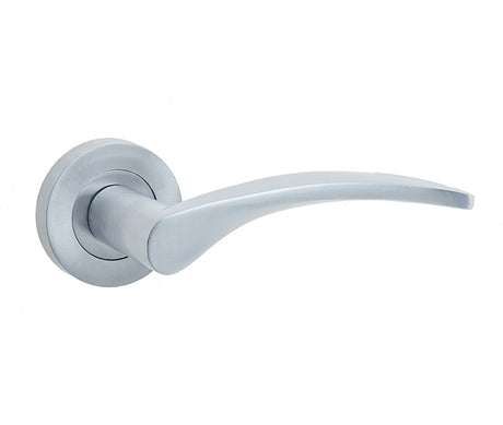 High quality image of Frelan - Monaco Door Handle on Rose Satin Chrome Sku. JV690SC