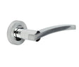 High quality image of Frelan - Modena Door Handle on Rose Polished Chrome/Satin Chrome Sku. JV780PCSC