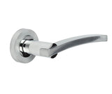 High quality image of Frelan - Modena Door Handle on Rose Polished Chrome/Satin Chrome Sku. JV780PCSC