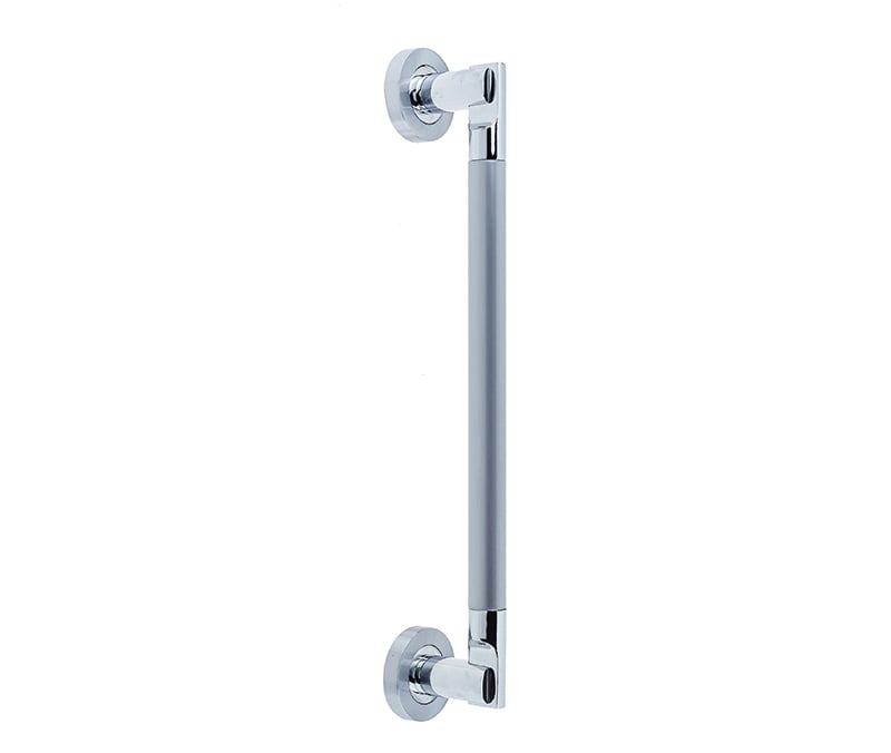 This is an image showing the Frelan - Lydia 350mm Pull Handle - Polished Chrome/Satin Chrome available to order from Trade Door Handles in Kendal