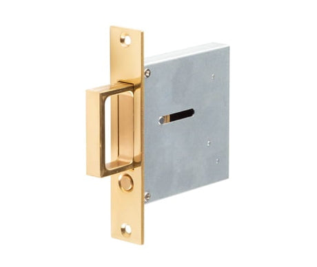 High quality image of Burlington - PB Sliding Edge Flush Handle | Sku. jv820pb | available to order from Trade Door Handles in Kendal.