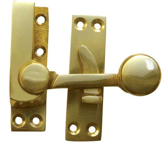 High quality image of Frelan - Quadrant Sash Fastener - Polished Brass | Sku. jv83pb | available to order from Trade Door Handles in Kendal.