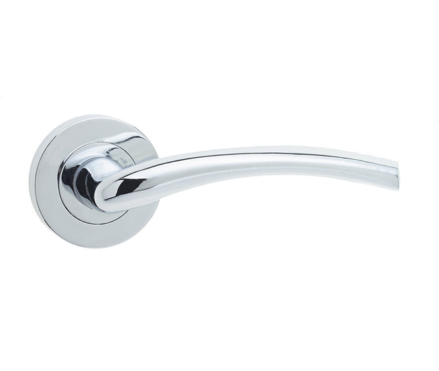 High quality image of Frelan - Opal Door Handle on Rose Polished Chrome Sku. JV844PC