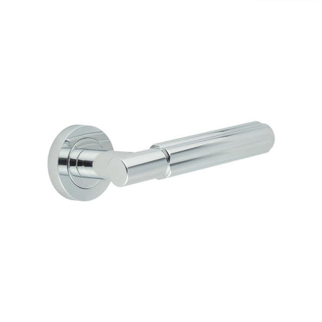 High quality image of Frelan - Bloom Polished Chrome Lever on rose Sku. JV848PC