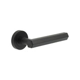 This is an image showing the Frelan - Jedo Hex Black Door Handle available to order from Trade Door Handles in Kendal