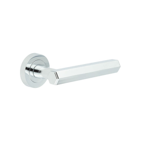 High quality image of Frelan - Jedo Hex Polished Chrome Door Handle Sku. JV849PC