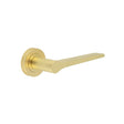 This is an image showing the Frelan - Geo Door Handle in Satin Brass available to order from Trade Door Handles in Kendal