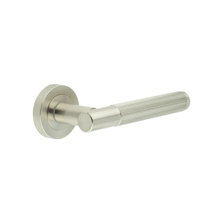 High quality image of Frelan - Venice Satin Nickel Lever on rose Sku. JV852SN