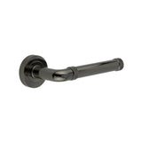 High quality image of Frelan - Midtown Black Nickel lever on rose Sku. JV853BN