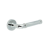 High quality image of Frelan - Midtown Polished Chrome lever on rose Sku. JV853PC