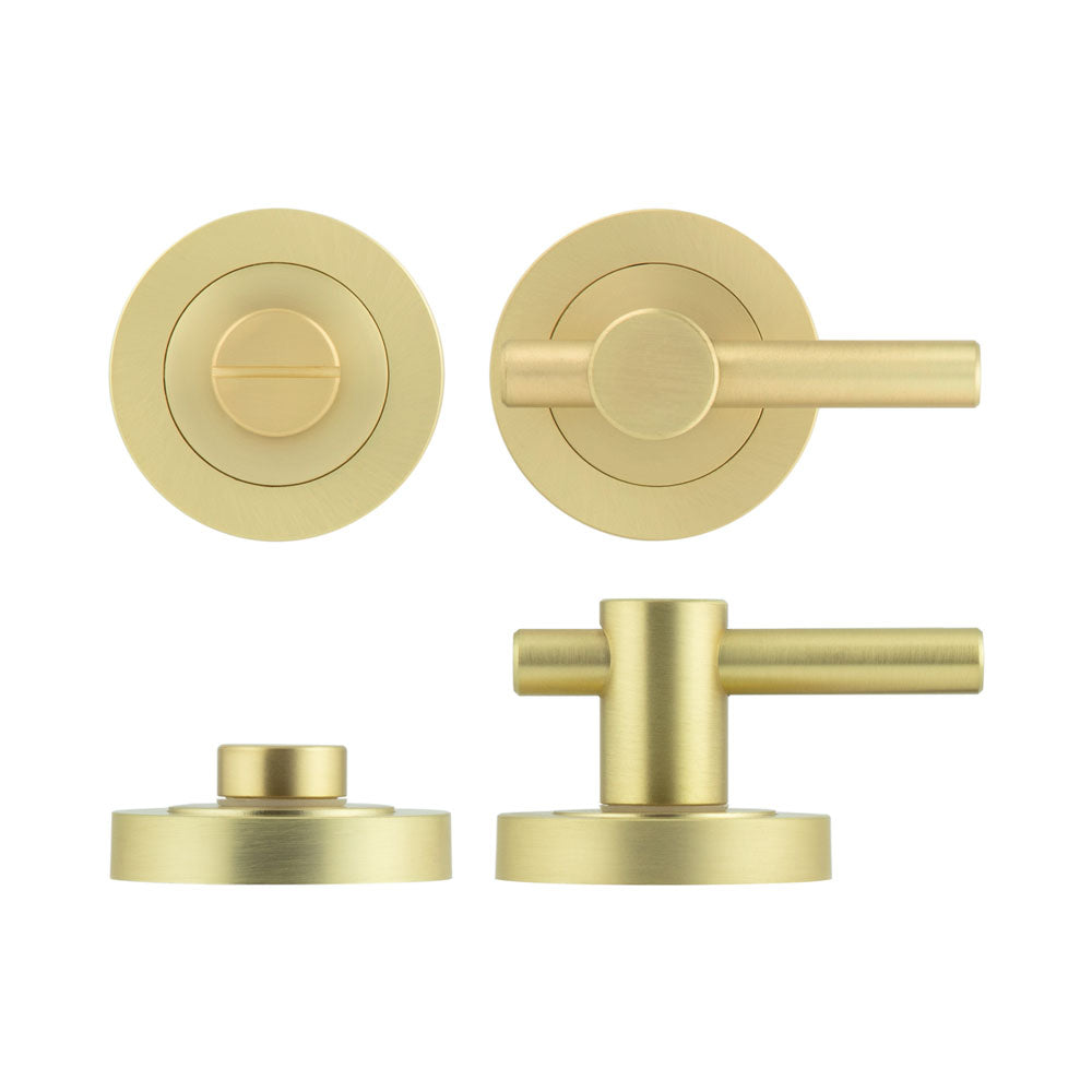 High quality image of Frelan - Jedo Satin Brass Easy Thumb Turn & Lock Sku. JV856SB