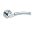 This is an image showing the Frelan - Capri Levers on Round Rose - Polished Chrome/Satin Chrome available to order from Trade Door Handles in Kendal