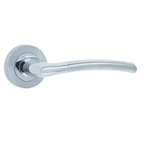 High quality image of Frelan - Lorenzo Door Handle on Rose Polished Chrome/Satin Chrome Sku. JV861PCSC