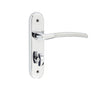 This is an image showing the Frelan - Lorenzo Kontrax Suite Door Handle on Bathroom Plate Polished Chrome/Sat available to order from Trade Door Handles in Kendal