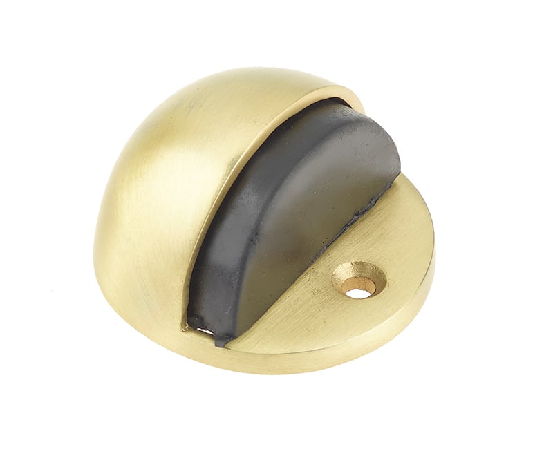 High quality image of Frelan - Oval Floor Mounted Door Stop - Satin Brass | Sku. jv86sb | available to order from Trade Door Handles in Kendal.