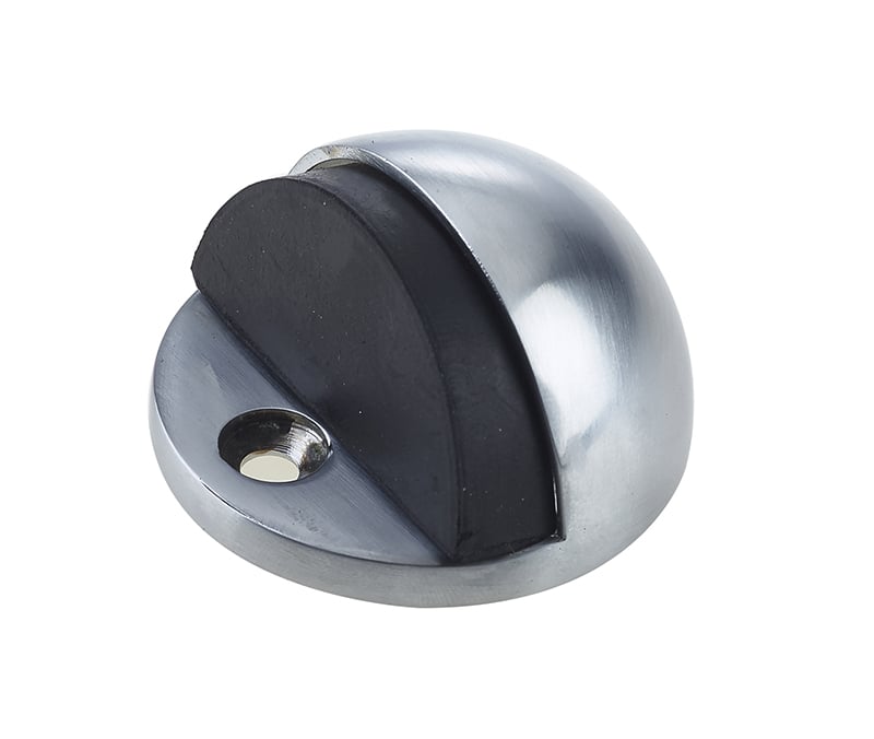 High quality image of Frelan - Jedo Oval Floor Mounted Door Stop 46x26mm Satin Chrome Sku. JV86SC