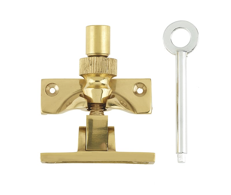 High quality image of Frelan - Lockable Brighton Fastener - Polished Brass | Sku. jv88lpb | available to order from Trade Door Handles in Kendal.