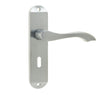 High quality image of Frelan - Broadway Suite Door Handle on Lockplate Satin Chrome Sku. JV920SC