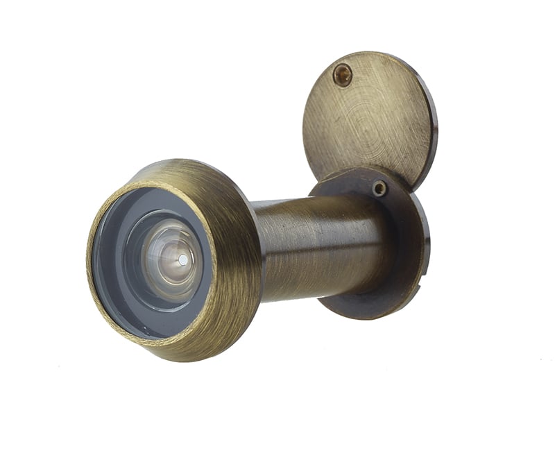 This is an image showing the Frelan - 200 Degree Door Viewer 35-55mm - Antique Brass available to order from Trade Door Handles in Kendal