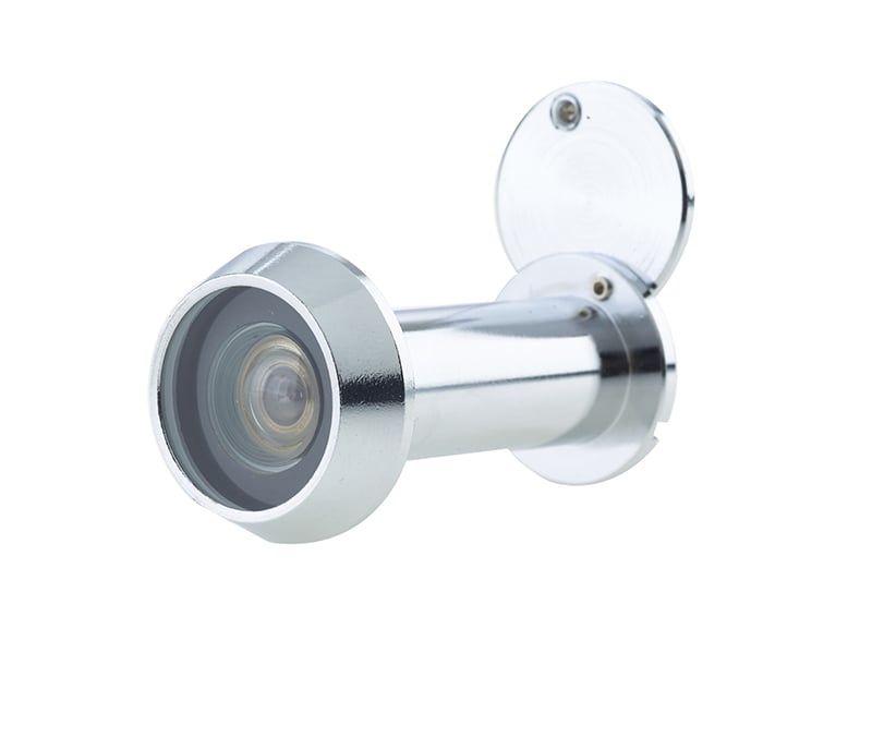 This is an image showing the Frelan - 200 Degree Door Viewer 35-55mm - Polished Chrome available to order from Trade Door Handles in Kendal