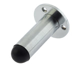 High quality image of Frelan - Jedo Cylinder Wall Mounted Door Stop on Rose 65mm Satin Chrome Sku. JV9551ASC