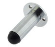 High quality image of Frelan - Jedo Cylinder Wall Mounted Door Stop on Rose 75mm Satin Chrome Sku. JV9551BSC