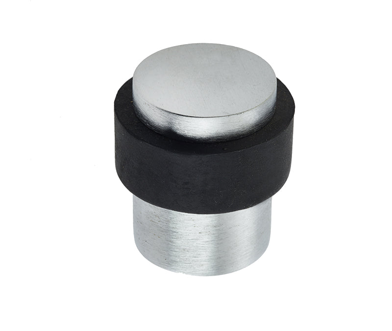High quality image of Frelan - Jedo Cylinder Floor Mounted Door Stop 36x28mm Satin Chrome Sku. JV9565SC