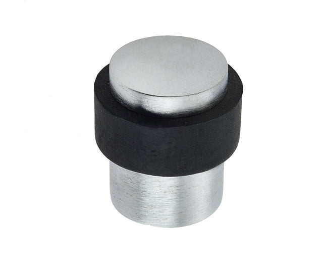 High quality image of Frelan - Jedo Cylinder Floor Mounted Door Stop 36x28mm Satin Chrome Sku. JV9565SC