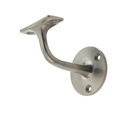 This is an image showing the Frelan - 63mm Handrail Bracket (Zinc) - Satin Nickel available to order from Trade Door Handles in Kendal