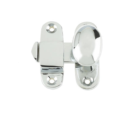 This is an image showing the Frelan - Throw Over Catch - Polished Chrome available to order from Trade Door Handles in Kendal