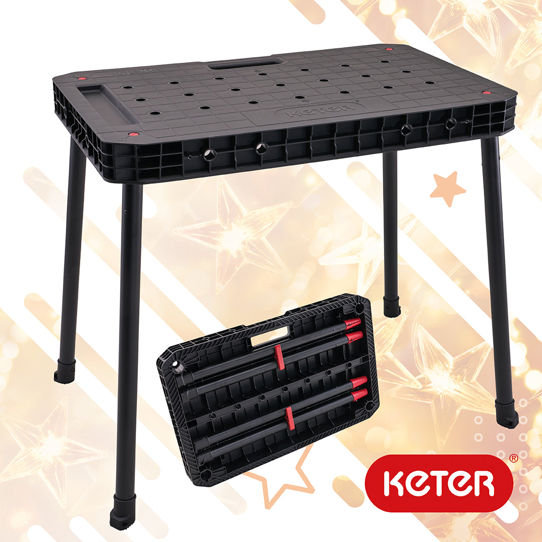 Keter Ultimate Folding Workbench with 2 Clamps