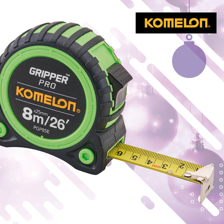 Komelon Gripper Hi-Vis Tape Measure 8m / 26ft
