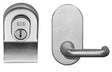 High quality image of Eurospec - Security Cylinder Pull with Mini Lever - Satin Chrome | Sku. lcp1000sc | Trade Door Handles.