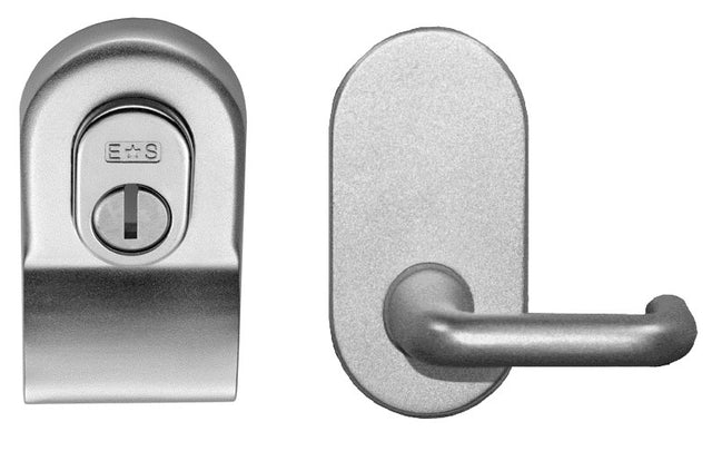 High quality image of Eurospec - Security Cylinder Pull with Mini Lever - Satin Chrome | Sku. lcp1000sc | Trade Door Handles.