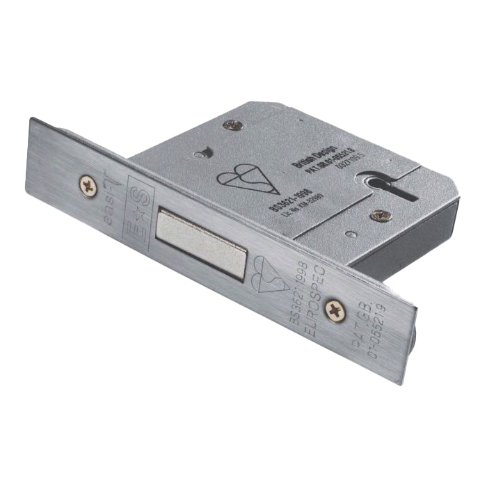 High quality image of Eurospec - Easi T 5 Lever BS Deadlock 76mm - SSS | Sku. ldb5530sss | Trade Door Handles.
