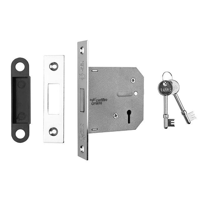 High quality image of Eurospec - 3 Lever Deadlock 76mm - Nickel Plate | Sku. lde5330np | Trade Door Handles.