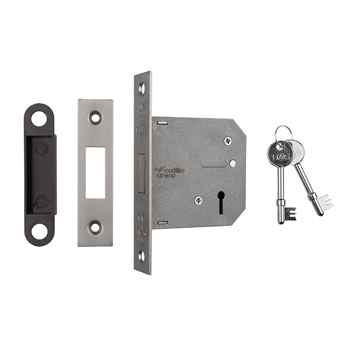 High quality image of Eurospec - 3 Lever Deadlock 76mm - Satin Nickel | Sku. lde5330sn | Trade Door Handles.