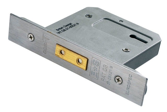 High quality image of Eurospec - Easi-T 3 Lever Deadlock 76mm - Satin Stainless Steel | Sku. lds5330sss | Trade Door Handles.