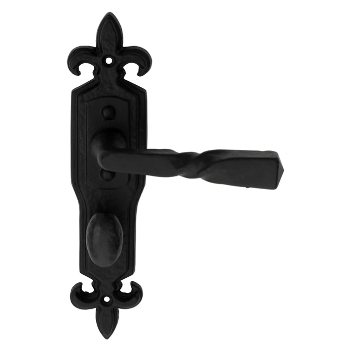 High quality image of Ludlow - Barley Twist Lever on Gothic WC Backplate - Black Antique | Sku. lf5115 | Trade Door Handles.