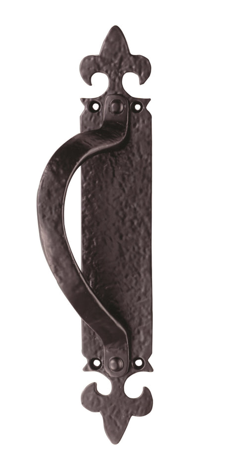 High quality image of Ludlow - Offset Pull Handle on Backplate Left Hand - Black Antique | Sku. lf5260lh | Trade Door Handles.