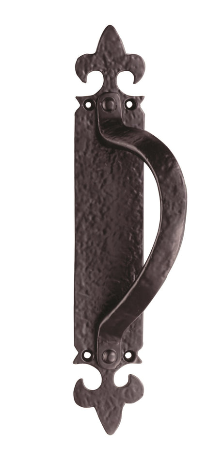 High quality image of Ludlow - Offset Pull Handle on Backplate Right Hand - Black Antique | Sku. lf5260rh | Trade Door Handles.