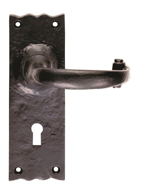 High quality image of Ludlow - Traditional Lever on Lock Backplate - Black Antique | Sku. lf5501 | Trade Door Handles.