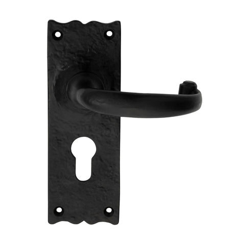 High quality image of Ludlow - Traditional Lever on Euro Lock Backplate - Black Antique | Sku. lf5501y | Trade Door Handles.