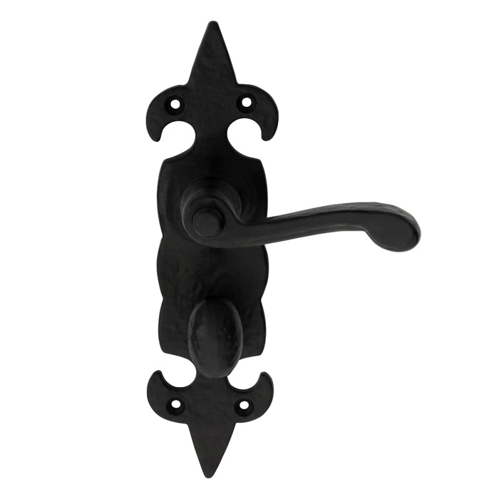 High quality image of Ludlow - Fleur de lys' Lever on WC Backplate - Black Antique | Sku. lf5506 | Trade Door Handles.
