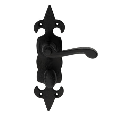 High quality image of Ludlow - Fleur de lys' Lever on WC Backplate - Black Antique | Sku. lf5506 | Trade Door Handles.