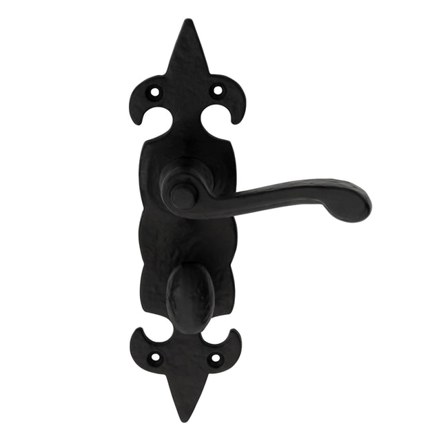 High quality image of Ludlow - Fleur de lys' Lever on WC Backplate - Black Antique | Sku. lf5506 | Trade Door Handles.