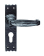 High quality image of Ludlow - Slimline V Lever on Euro Lock Backplate - Black Antique | Sku. lf5507y | Trade Door Handles.