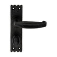 High quality image of Ludlow - Slimline V Lever on Bathroom Backplate - Black Antique | Sku. lf5509 | Trade Door Handles.