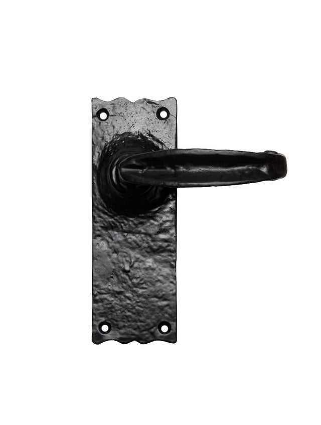 High quality image of Ludlow - Traditional V Lever on Latch Backplate - Black Antique | Sku. lf5517 | Trade Door Handles.