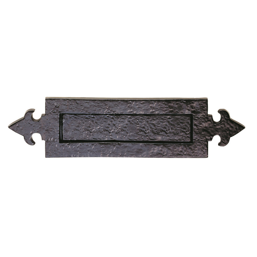 High quality image of Ludlow - Fleur de Lys Letter plate 365 x 90mm - Black Antique | Sku. lf5525 | Trade Door Handles.